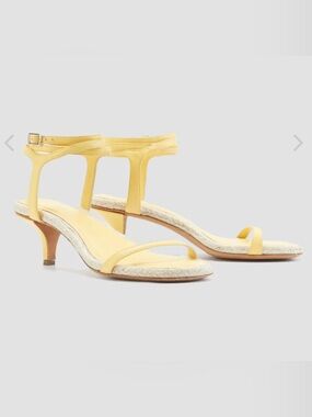 3.1 Phillip Lim Yasmine Yellow Ankle-Strap Espadrille Kitten Heel Sandal